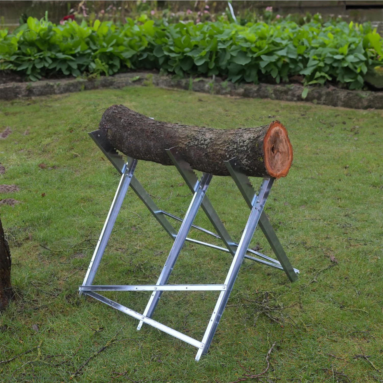 GARMIO® Sägebock Holzsägebock klappbar, silber 150kg, verzinkt zusammenklappbarer Haltebock 4-fach,Extra robust