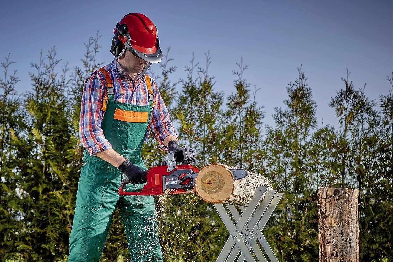 Einhell Akku-Kettensäge FORTEXXA 18/30 Power X-Change (Li-Ion, 18V, bürstenloser Motor, 30 cm Schwert, max. 4.300 min-1, ohne Akku & Ladegerät), Rot/Schwarz