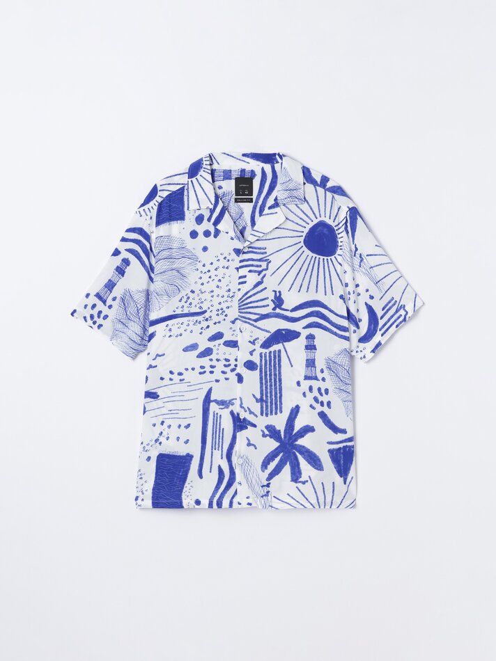 Camisa fluida para resort - Branca