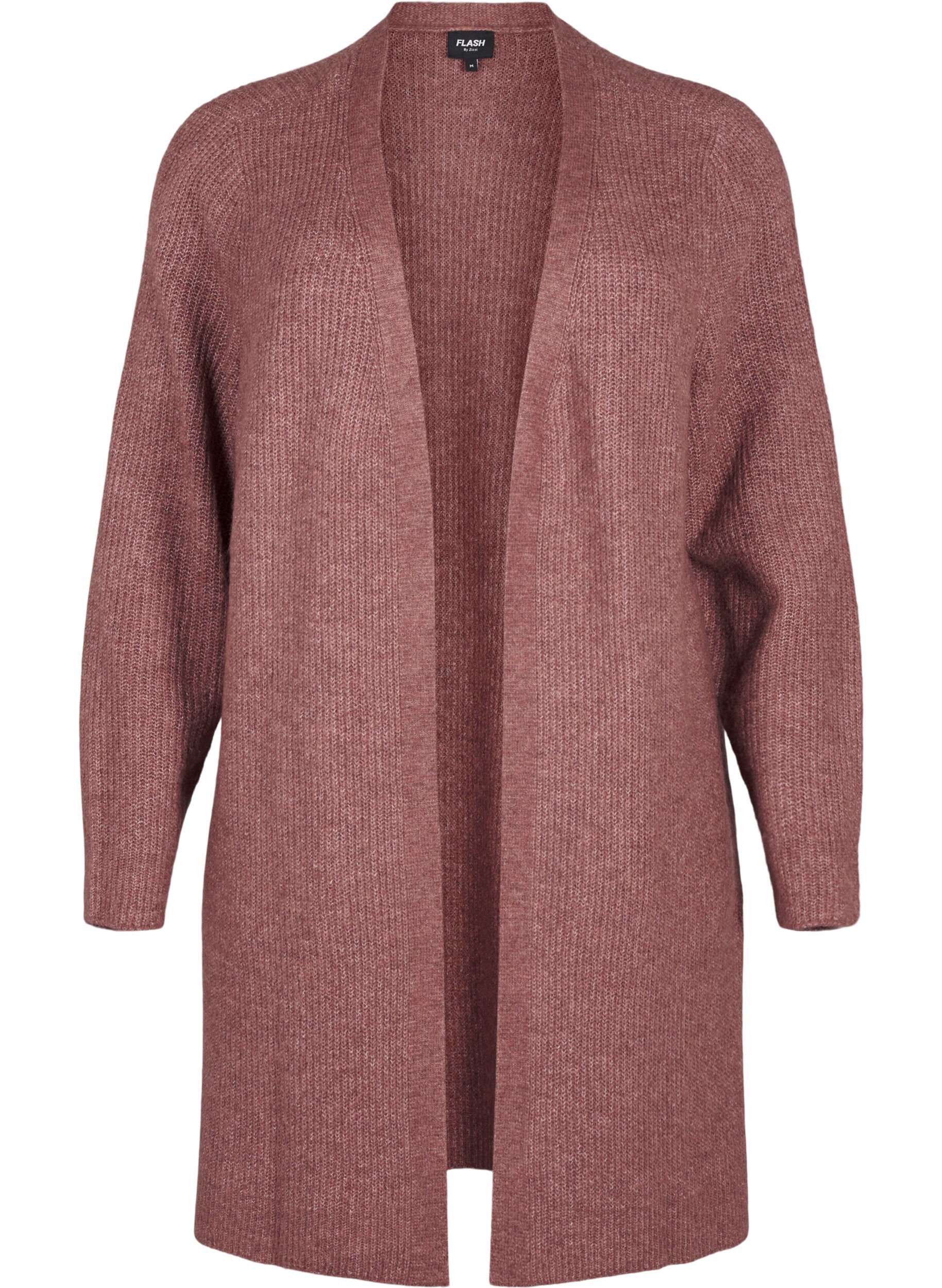 FLASH - Ribstrikket cardigan med slidser