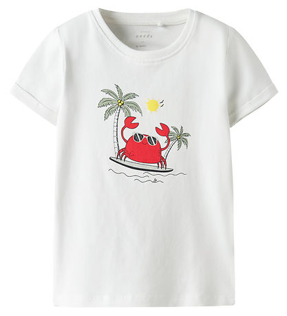 Name It T-Shirt - NmmVux - Bright White/Krabbe Surf