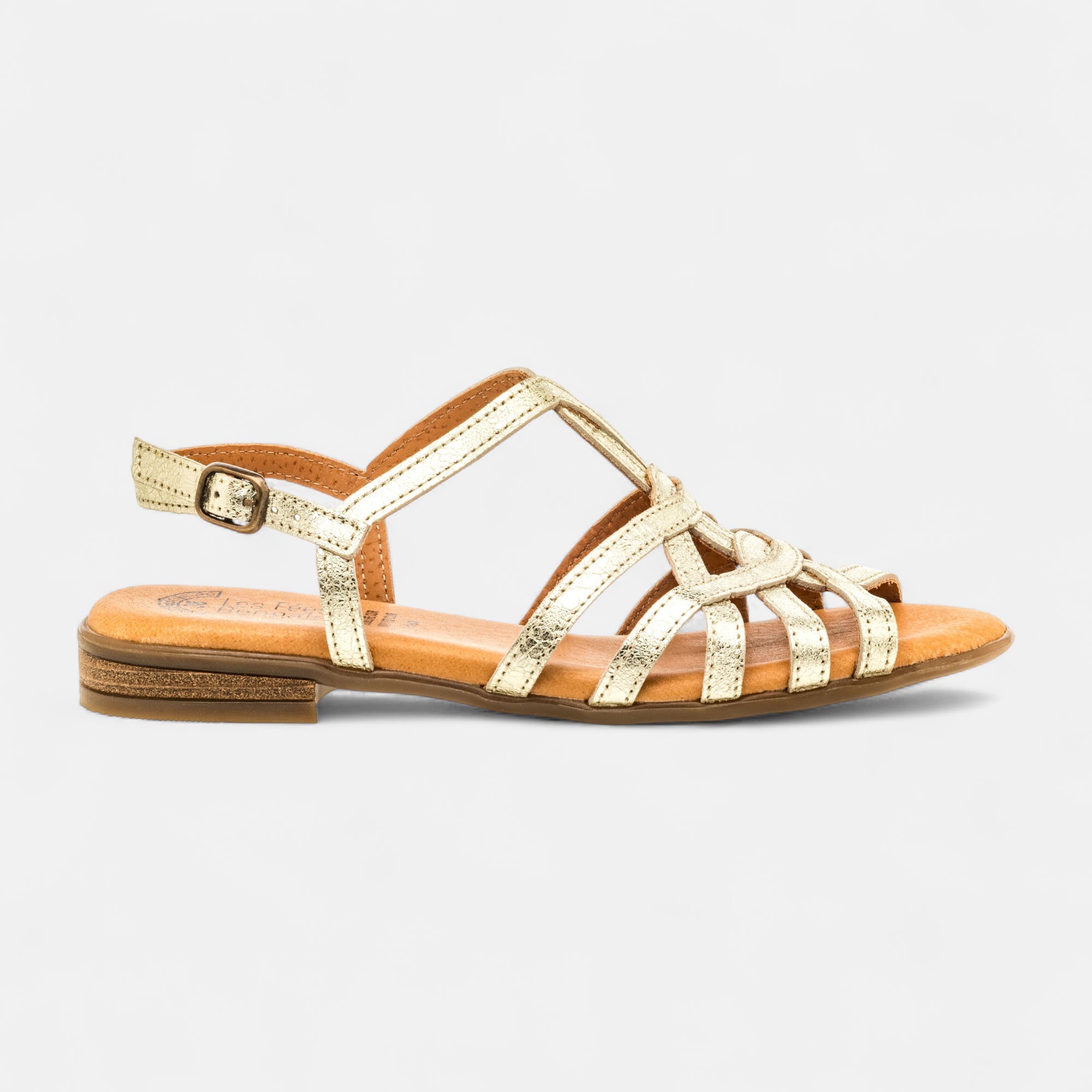 Nu-pieds Femme en cuir or