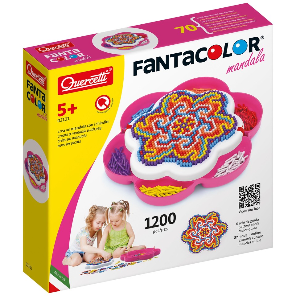 Quercetti - FantaColor Mandala stiftmosaik Daisy - 1200 dele