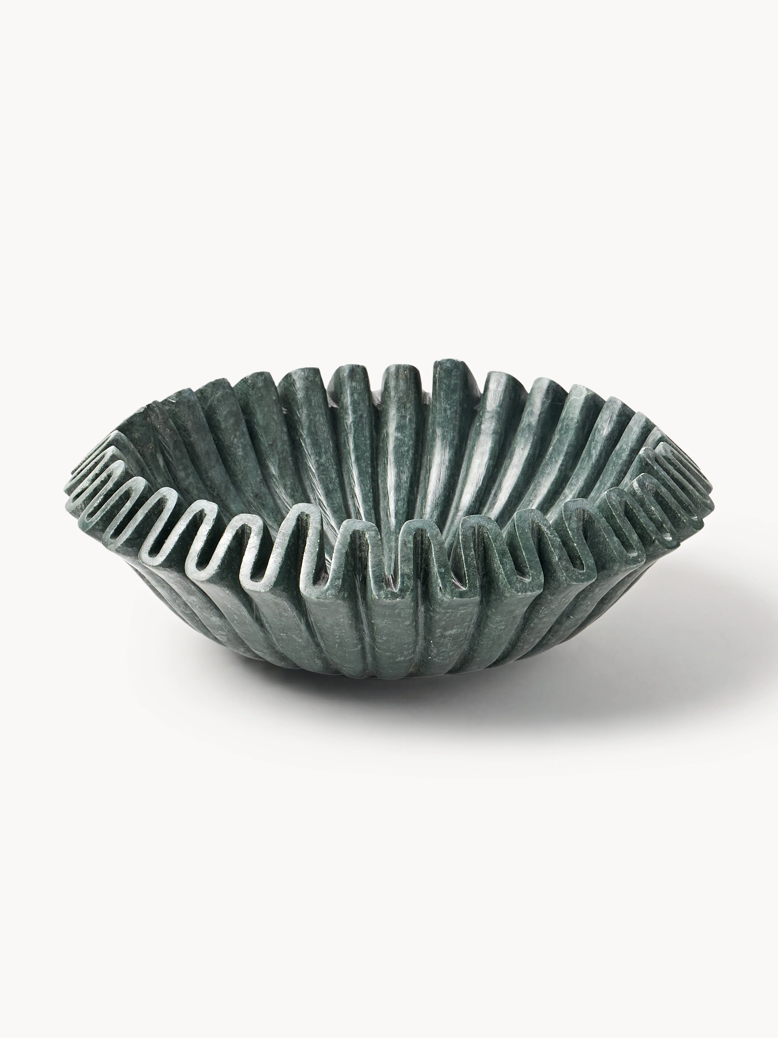 Handgemaakte decoratieve schaal Santorini van marmer, Ø 31 cm