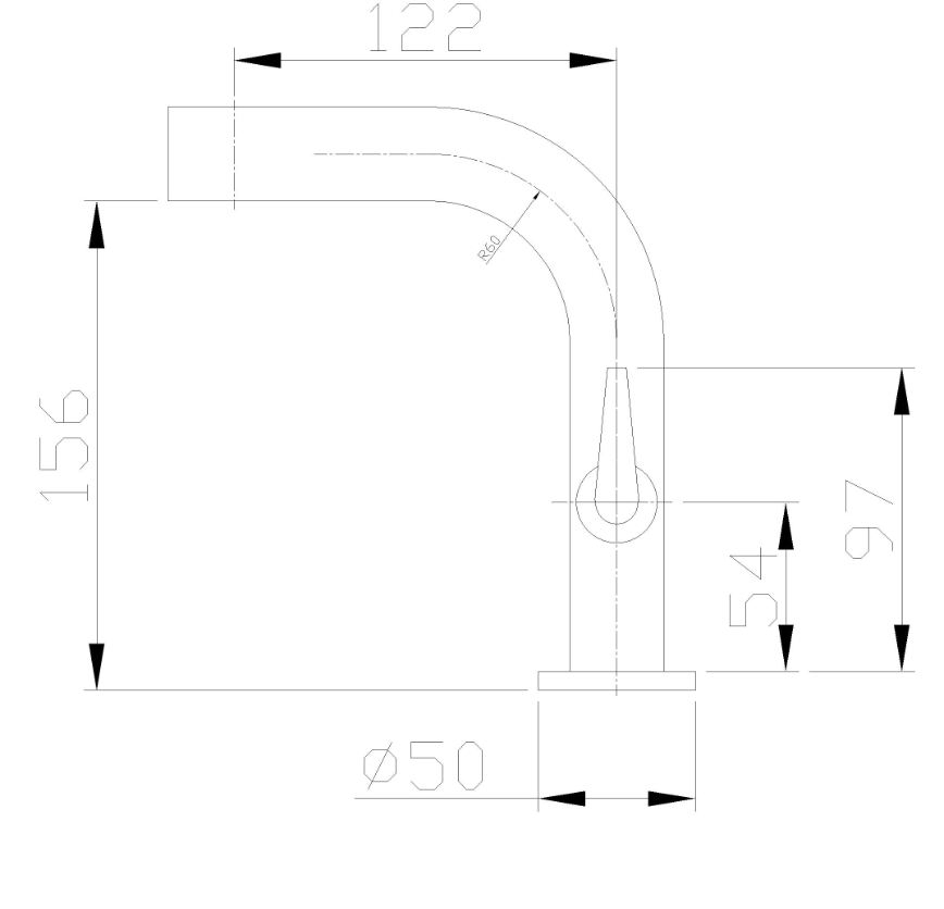 Mueller Piatto design toiletkraan PVD-coating chroom