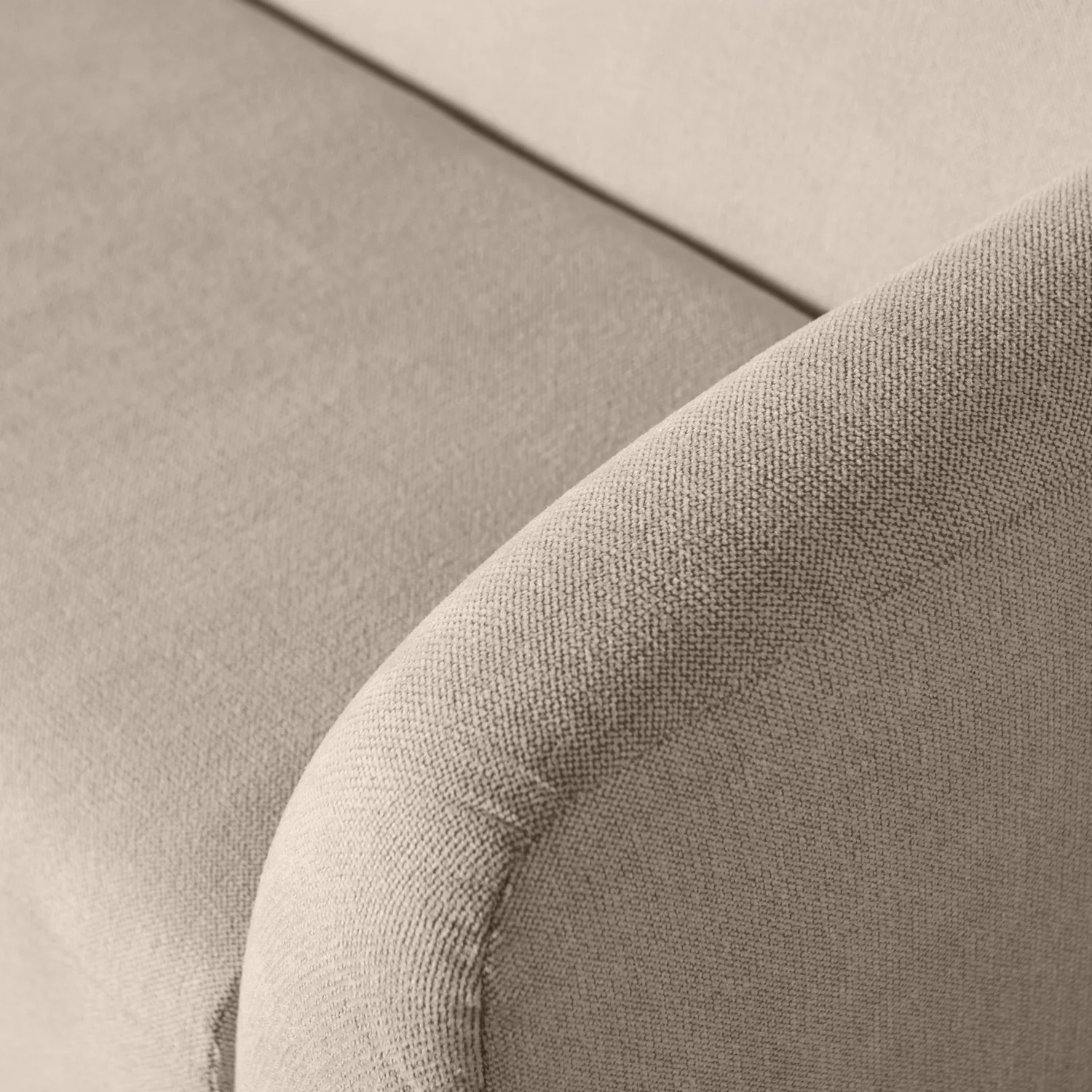 WOOOD Sloping 3-zitsbank - Chenille - Naturel Melange