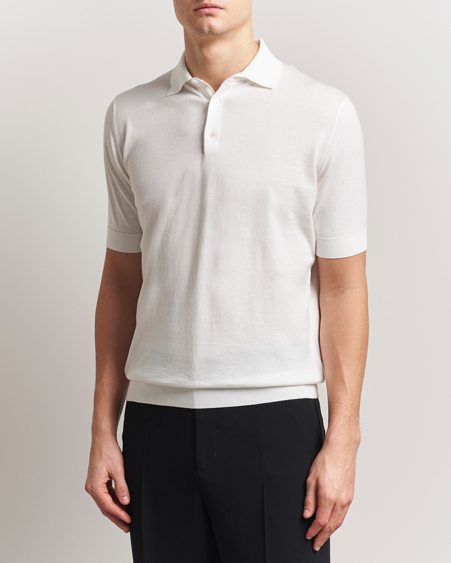 Lardini Knitted Cotton Polo White