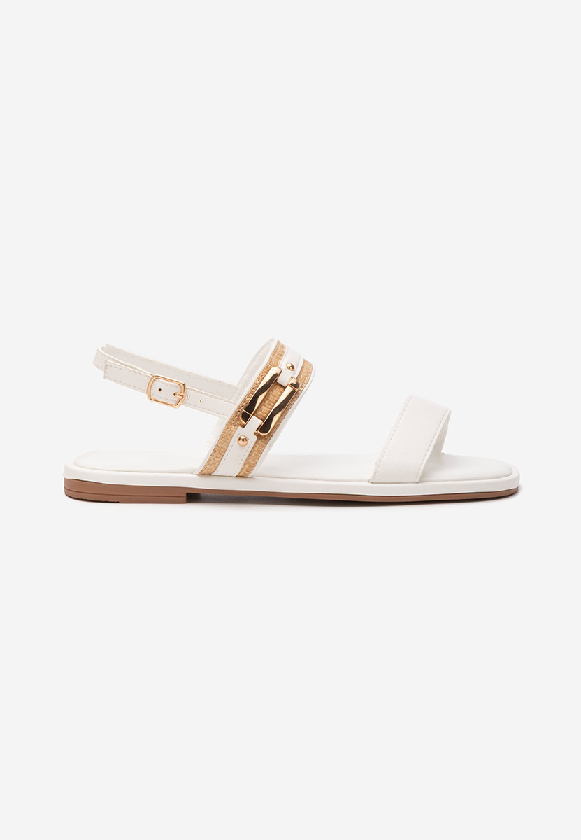 Sandales plates blanches Shirly