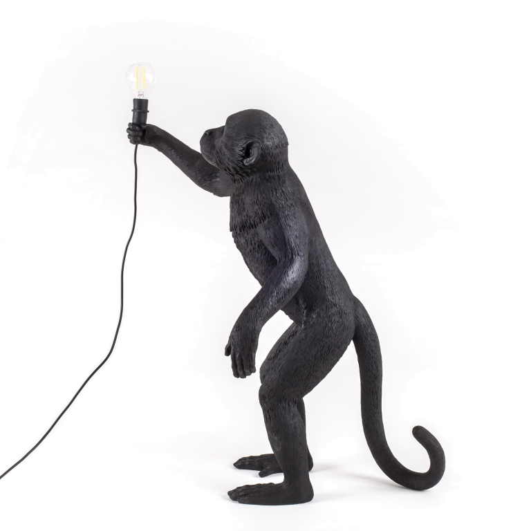 Seletti Monkey Standing Outdoor vloerlamp zwart