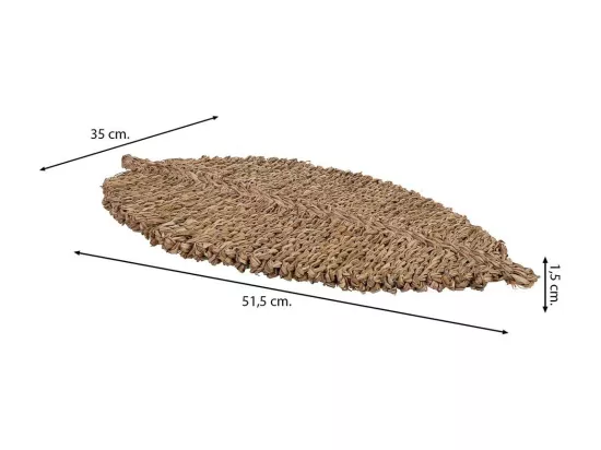 Dessous de plat en fibre naturelle marron 50x35x1,5h cm