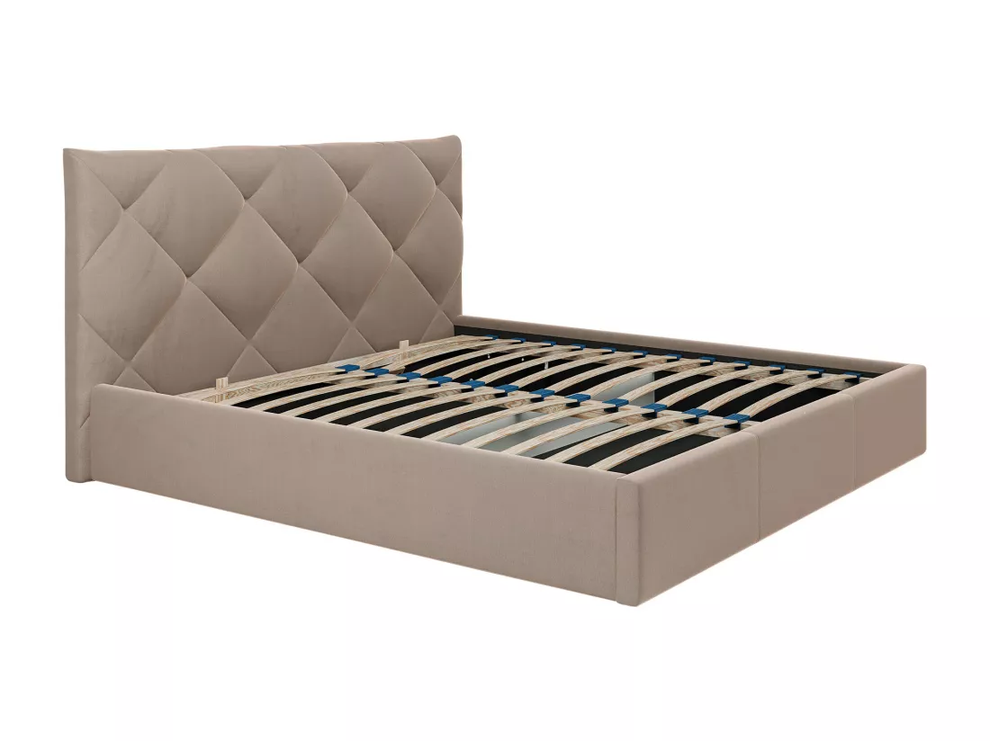Lit coffre 180 x 200 cm - Velours - Beige - STARI de Pascal Morabito