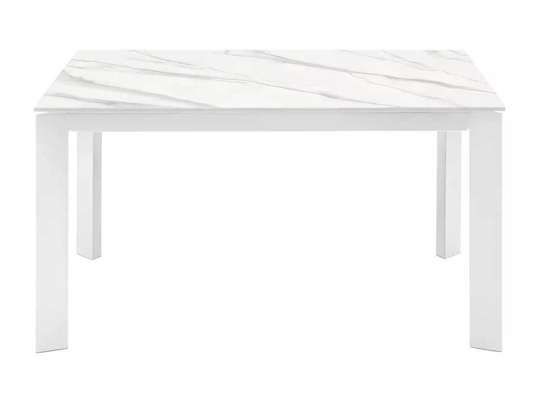 David Table extensible (140/200 x 90 cm) en céramique blanche
