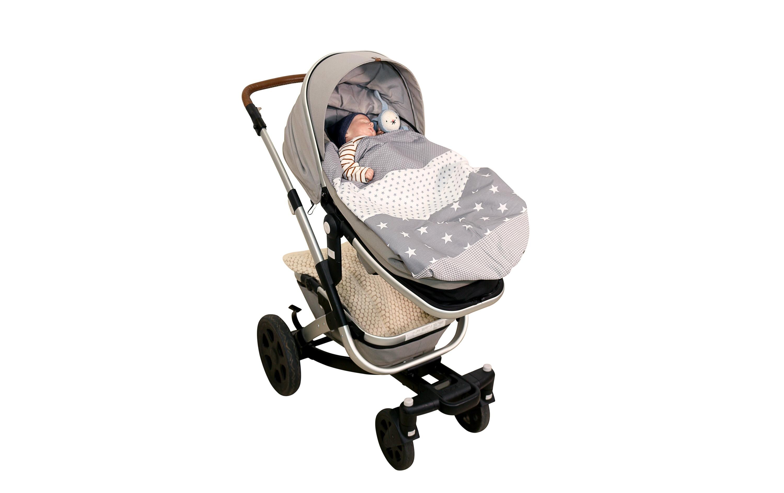 Kuscheldecke Sterne Grau 70 cm x 100Ullenboom Babydecke mit grauen Sternen, 70 x 100 cm