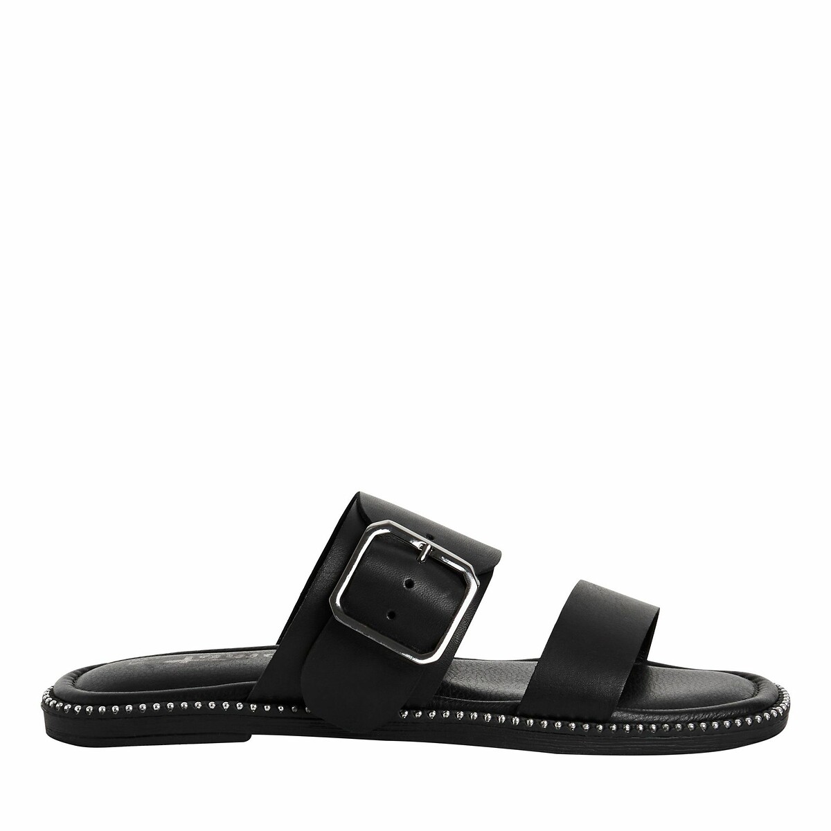 TAMARIS<br>Mules de couro planas