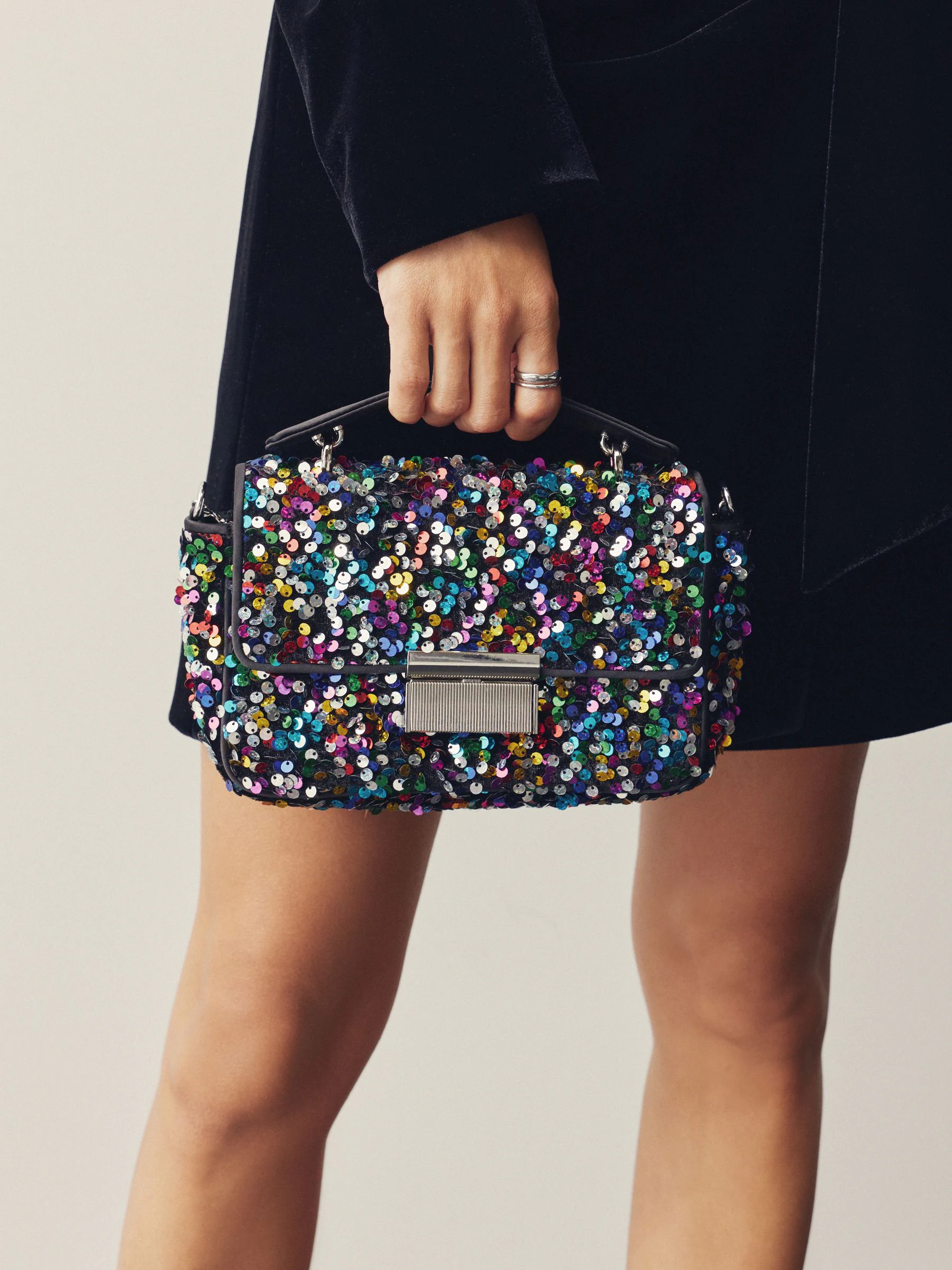 Regenboog - Sequin Detail Top Handle Bag