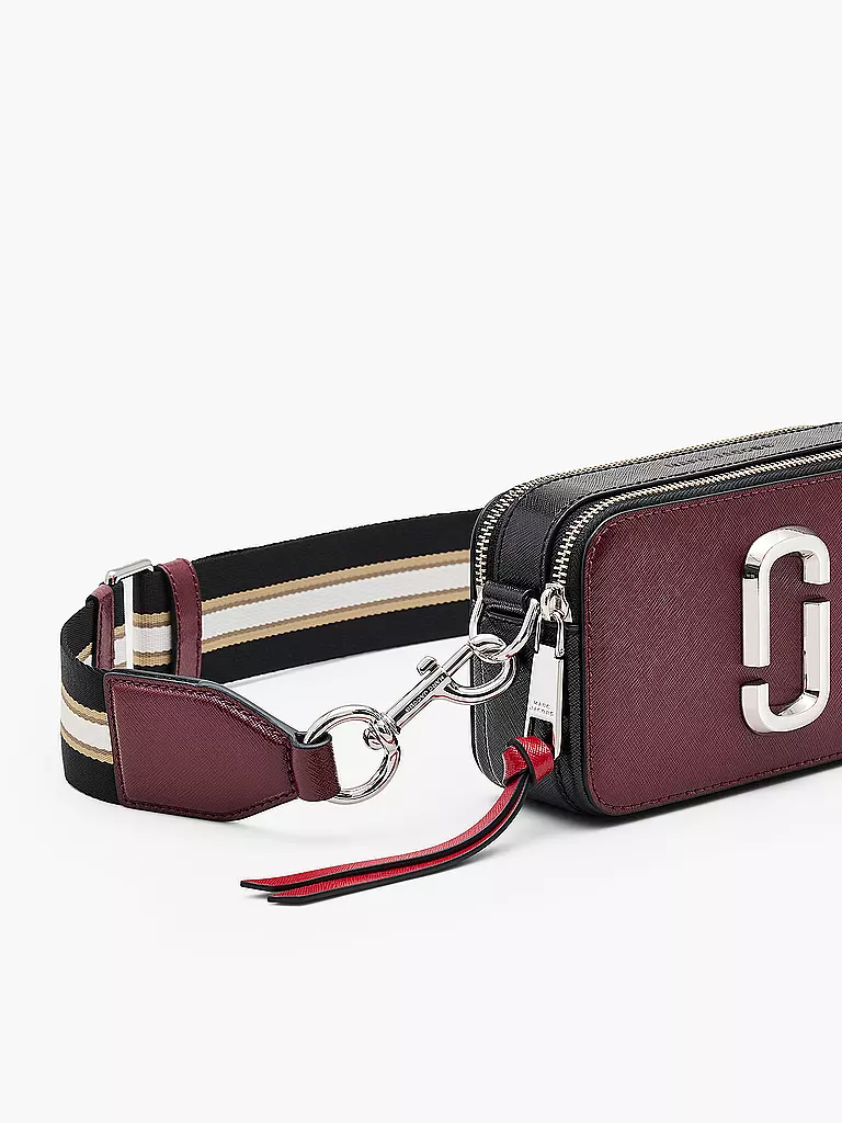 MARC JACOBS Ledertasche - Mini Bag THE SNAPSHOT  dunkelrot