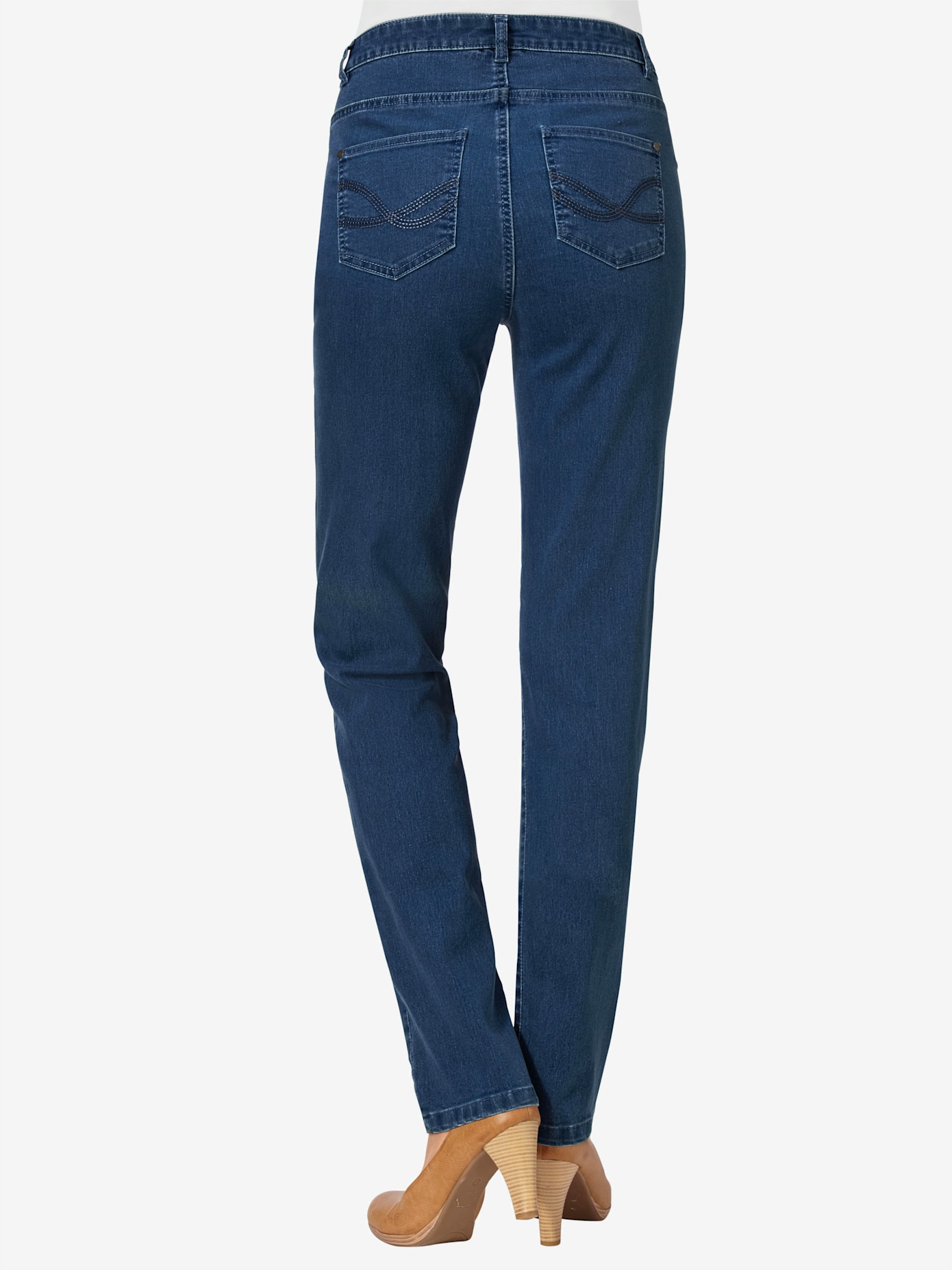 Jean à ceinture avec passants fermeture à glissière