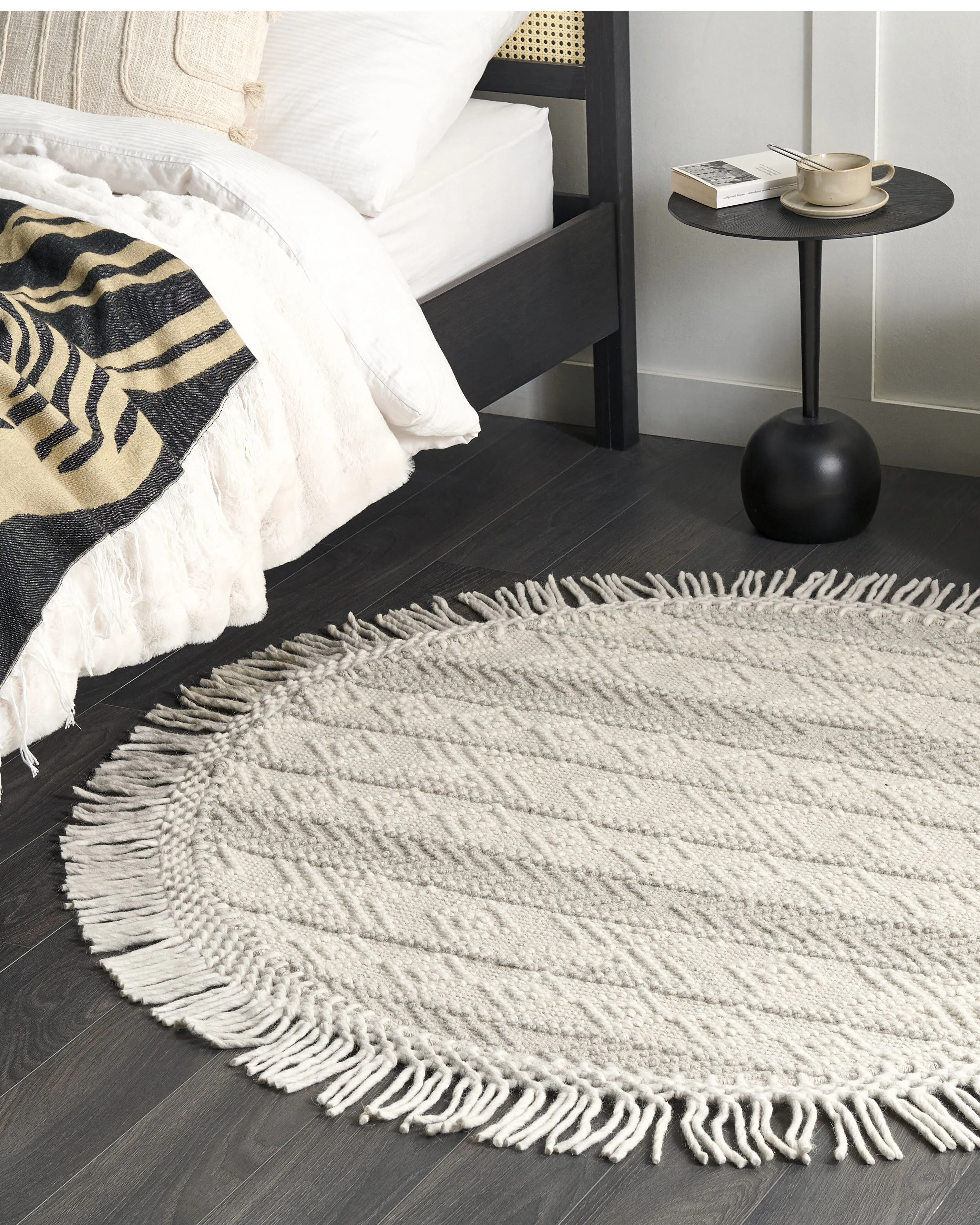Vloerkleed BALTALAR Beige ø 140 cm Wol