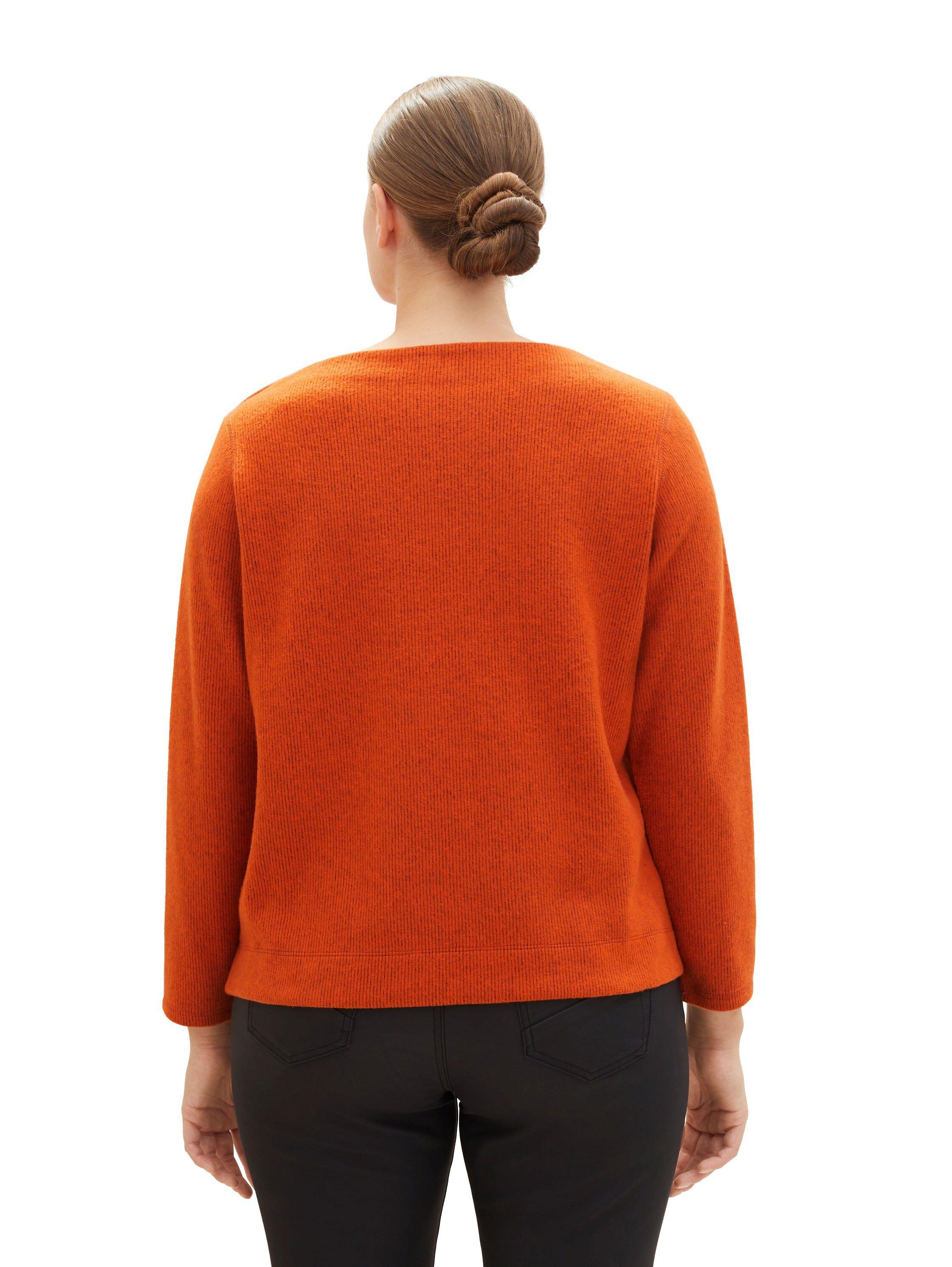 Sweatshirt mit Rundhalsausschnitt, in Rippstruktur