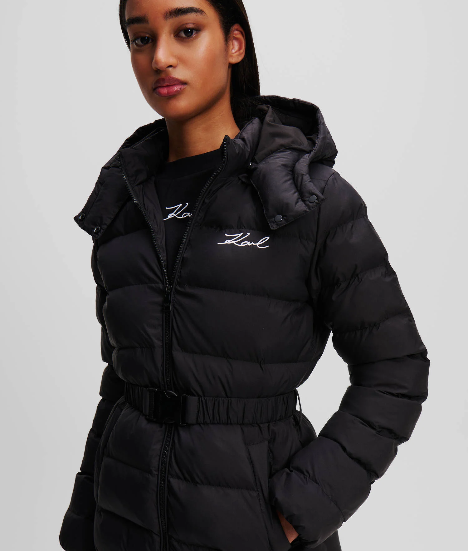 LONGUE VESTE MATELASSÉE KARL SIGNATURE