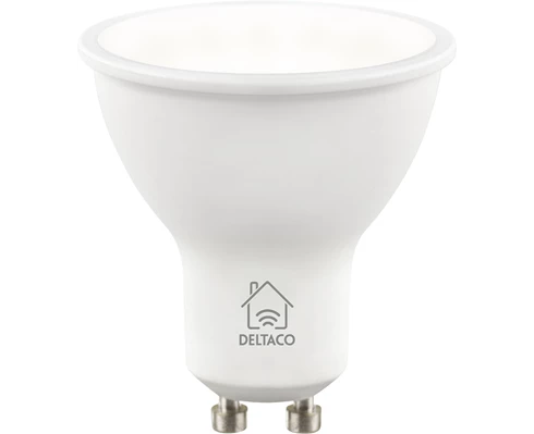 Deltaco Smart GU10 Vit, WiFi, 4.5W, 2700K-6500K, dimbar