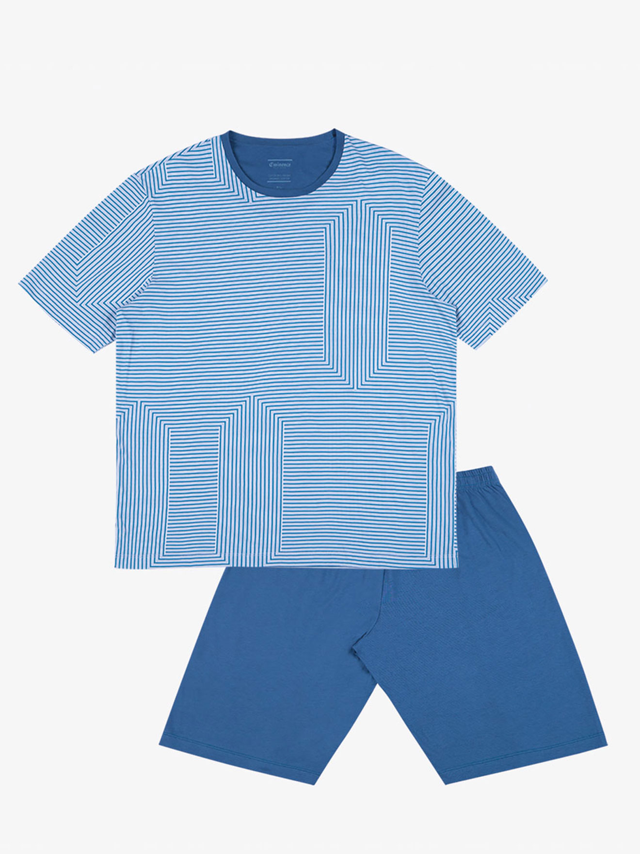 Pyjama court col rond homme Coton Bio