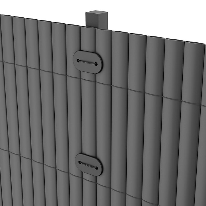 Canisse double face PVC Blooma grise L.3 m x H.1.5 m