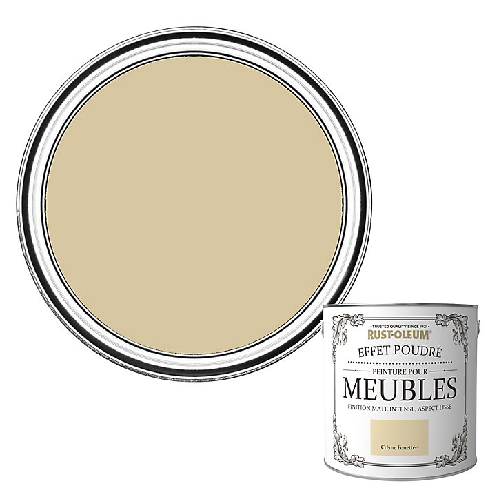 Peinture pour meubles Rust-Oleum crème fouettée effet poudré mat intense 2,5L