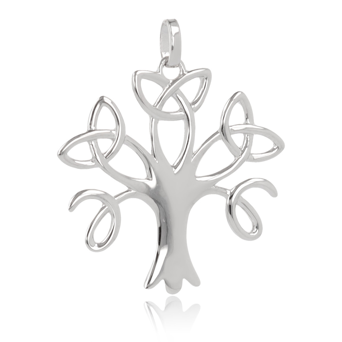 Pendentif argent rhodié arbre de vie