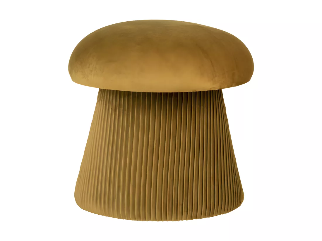 Hampton - Pouf champignon en velours ø39cm - Couleur : Ocre