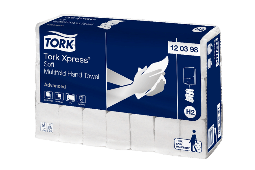 Tork Xpress® H2 Zachte Multifold Handdoeken 2-laags Z-vouw 21x180 vell