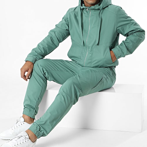 Ensemble Veste Zippée Capuche Et Pantalon Cargo Vert