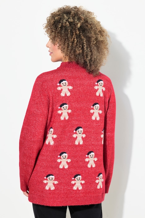 Pullover, Lebkuchenmann, Stehkragen, Langarm