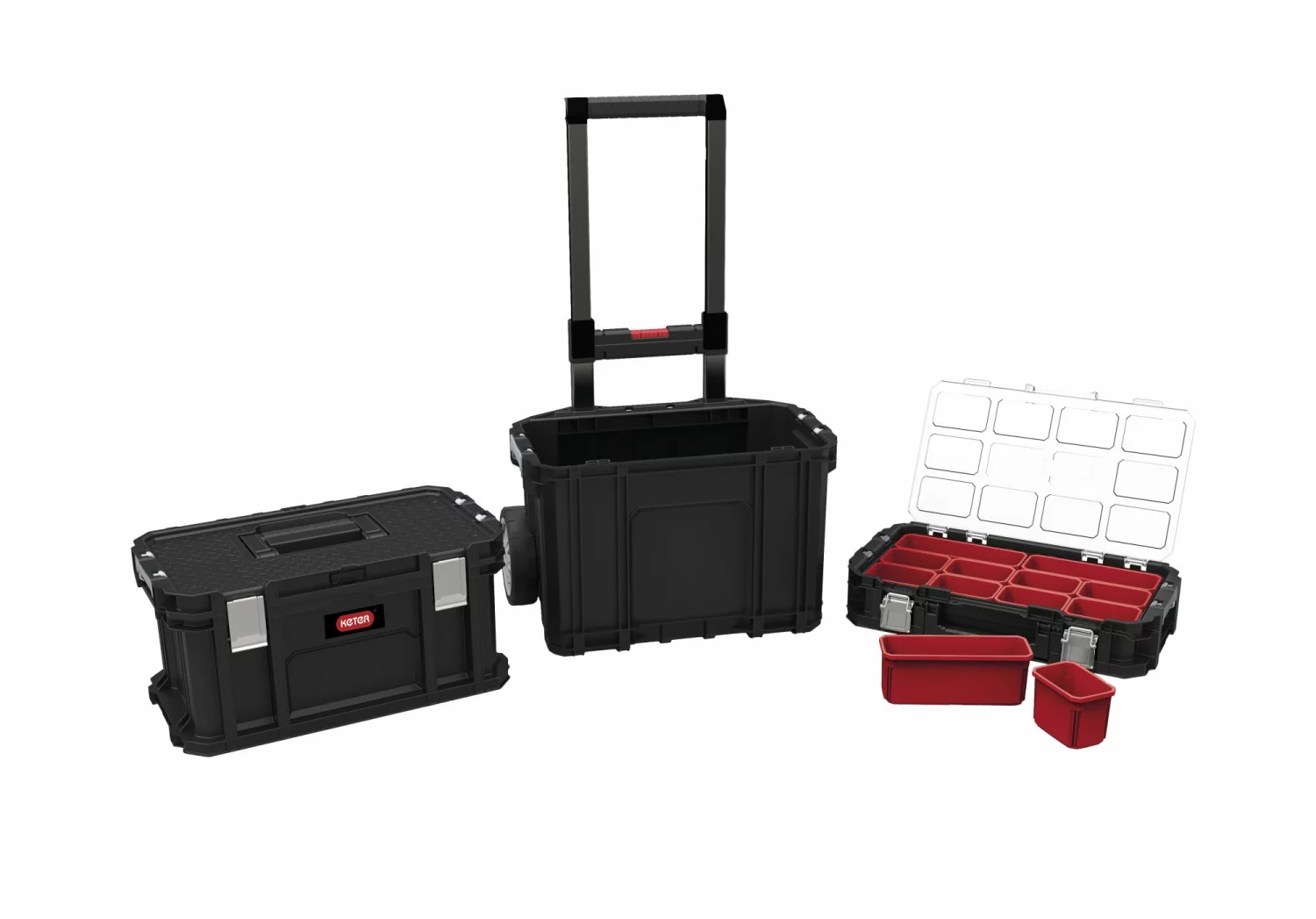 Keter 238273 Connect mobiele Gereedschapskist set - 3-delig - Zwart