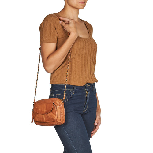 Pieces - PCNAINA LEATHER CROSS BODY Marrón