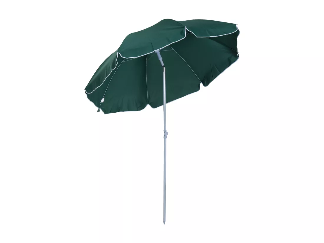 Parasol inclinable octogonal de jardin Ø 2 m métal polyester vert