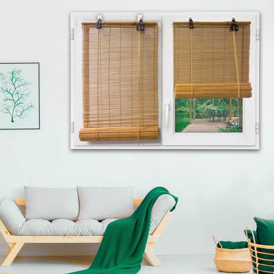 Store enrouleur à baguettes (60 x 180 cm) Bambou Naturel