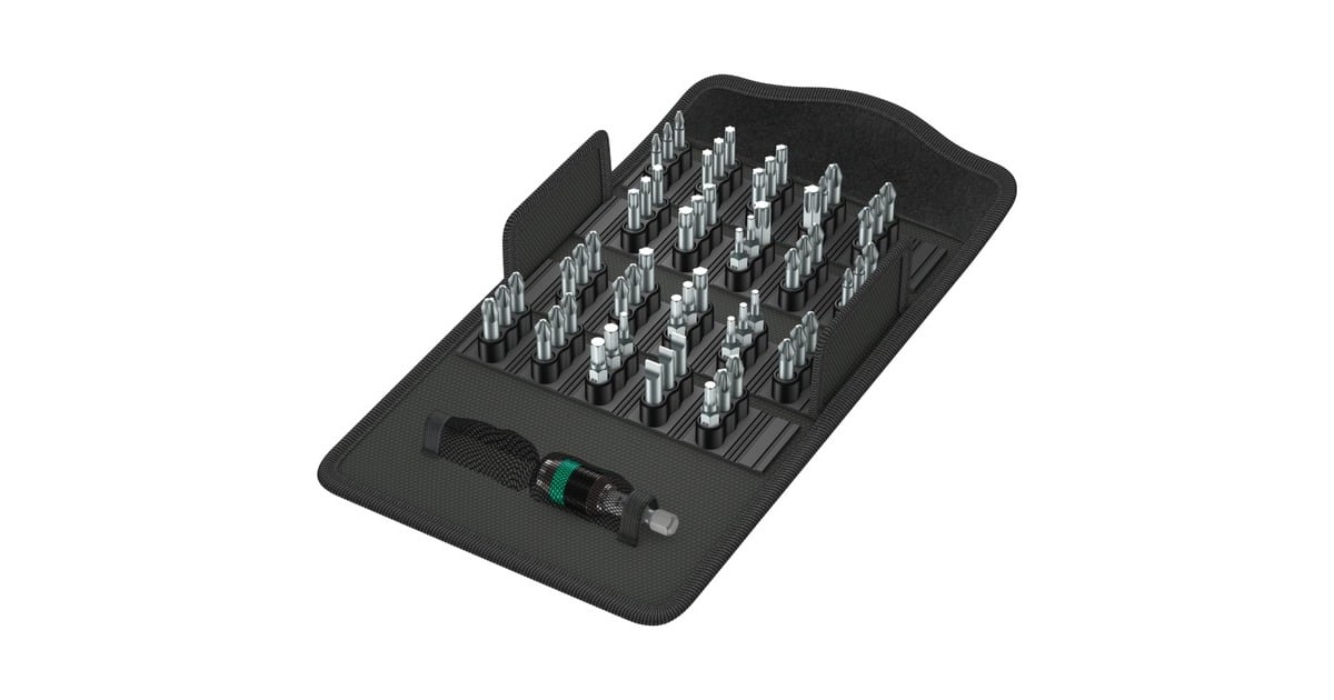 WeraBit-Safe 61 Universal 1, 61‑delig bitset  (Zwart/groen)