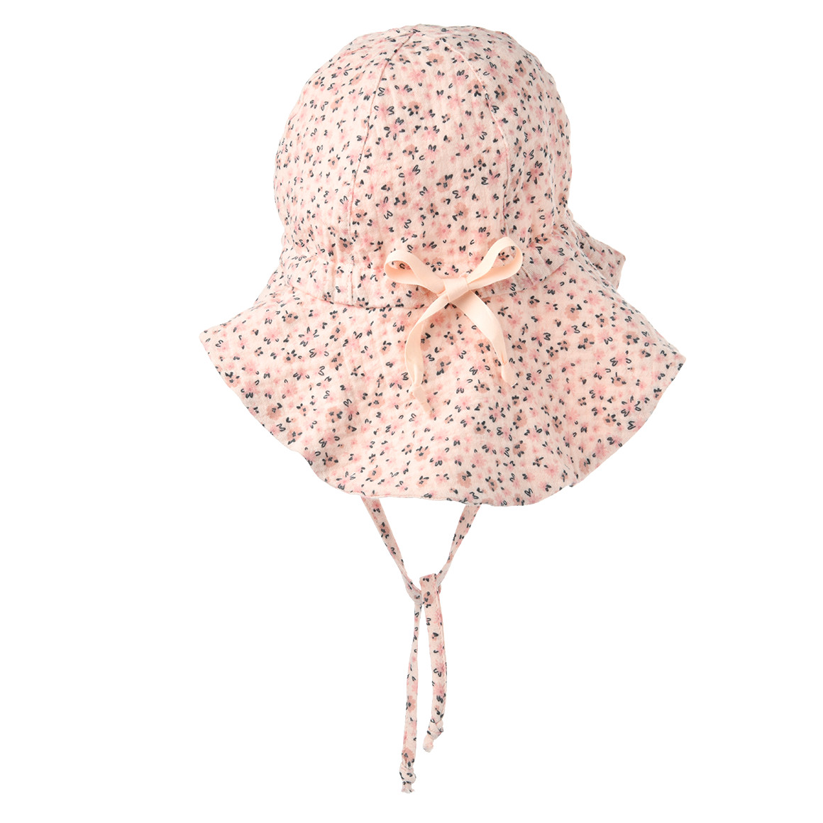 Topomini Baby Musselin-Mütze mit Blumen-Muster zartrosa