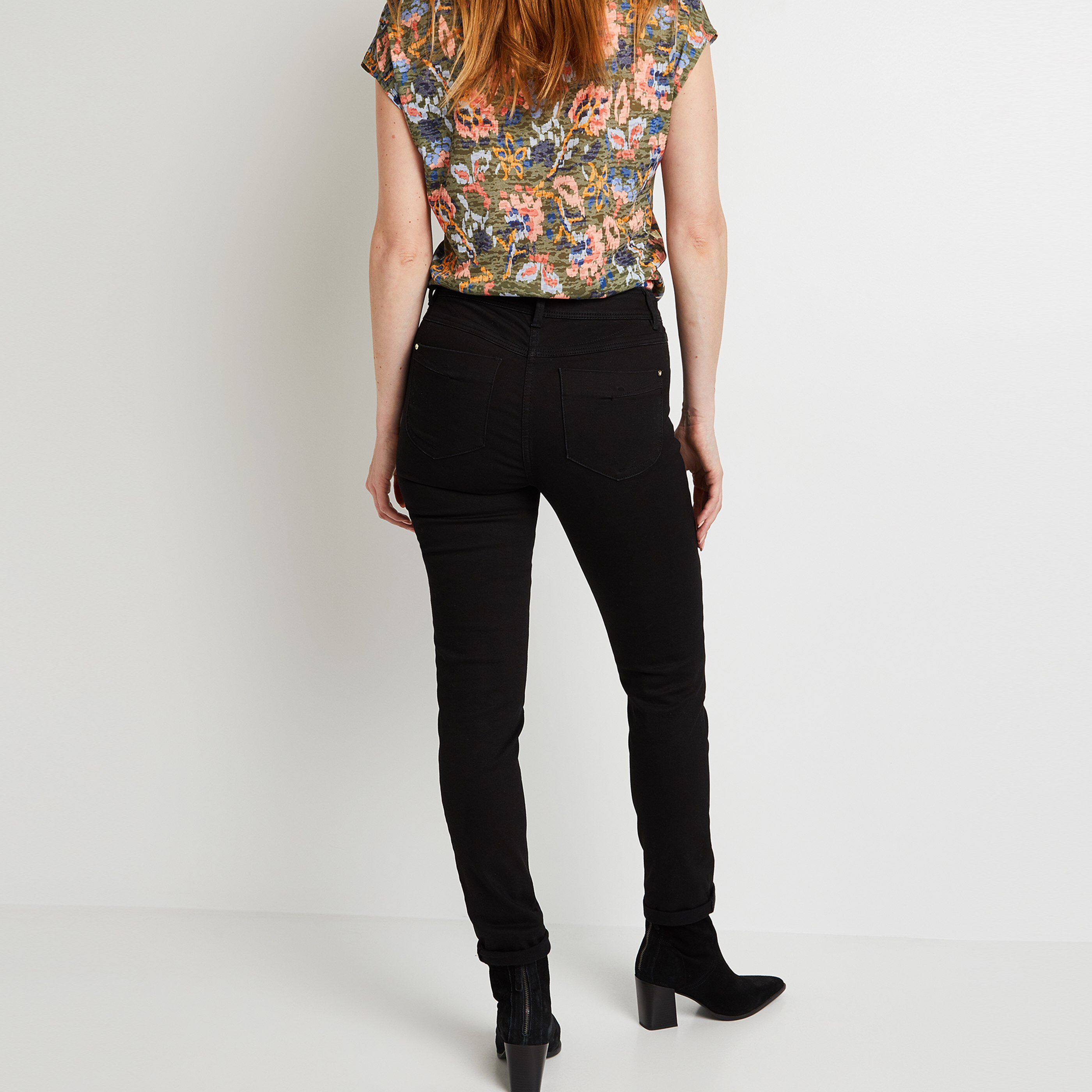 Jean slim TOKYO raccourci femme - BLACK