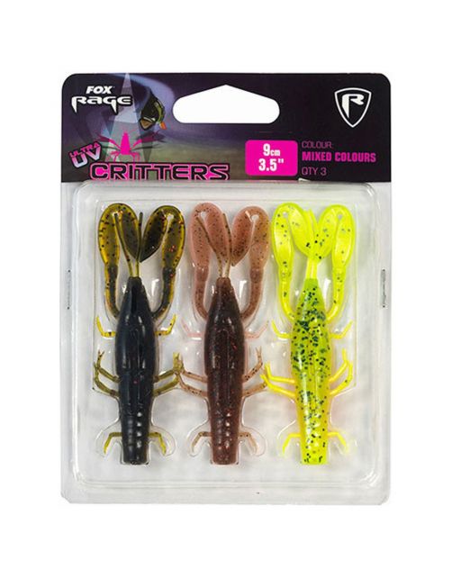 Fox Rage Critter 9cm \/ 3.5 Mixed Colour Pack X 3pcs - Softbait -