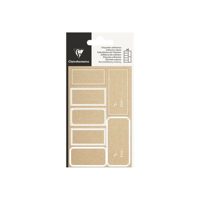 Clairefontaine - 28 Étiquettes cadeau kraft - rectangle blanc - 8 x 16 cm