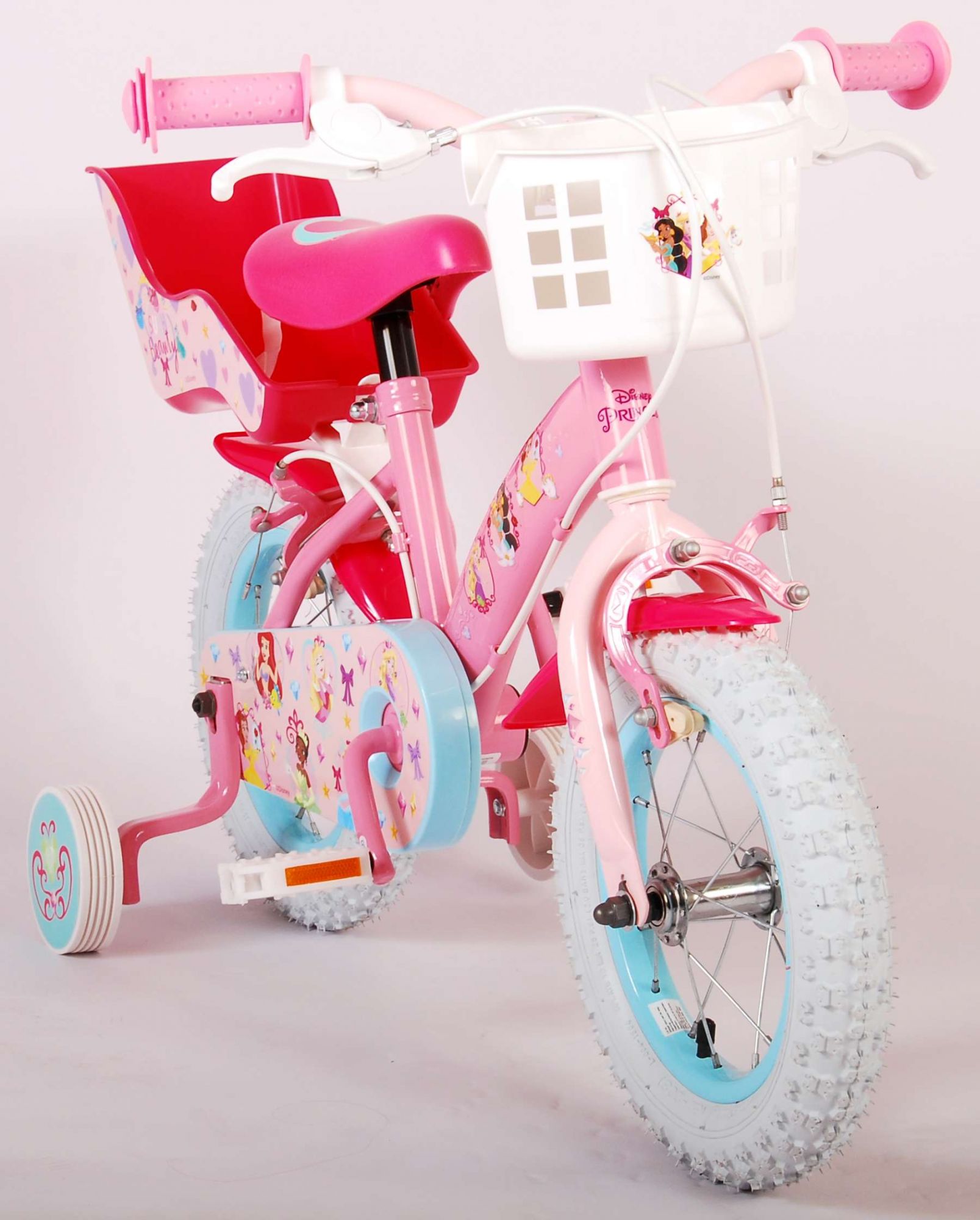 TPFSports Disney Princess Kinderfahrrad - Mädchen - 12 Zoll - 2 Handbremsen - Pink