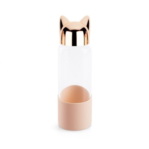 Garrafa térmica para viagem em formato de gato, rosa