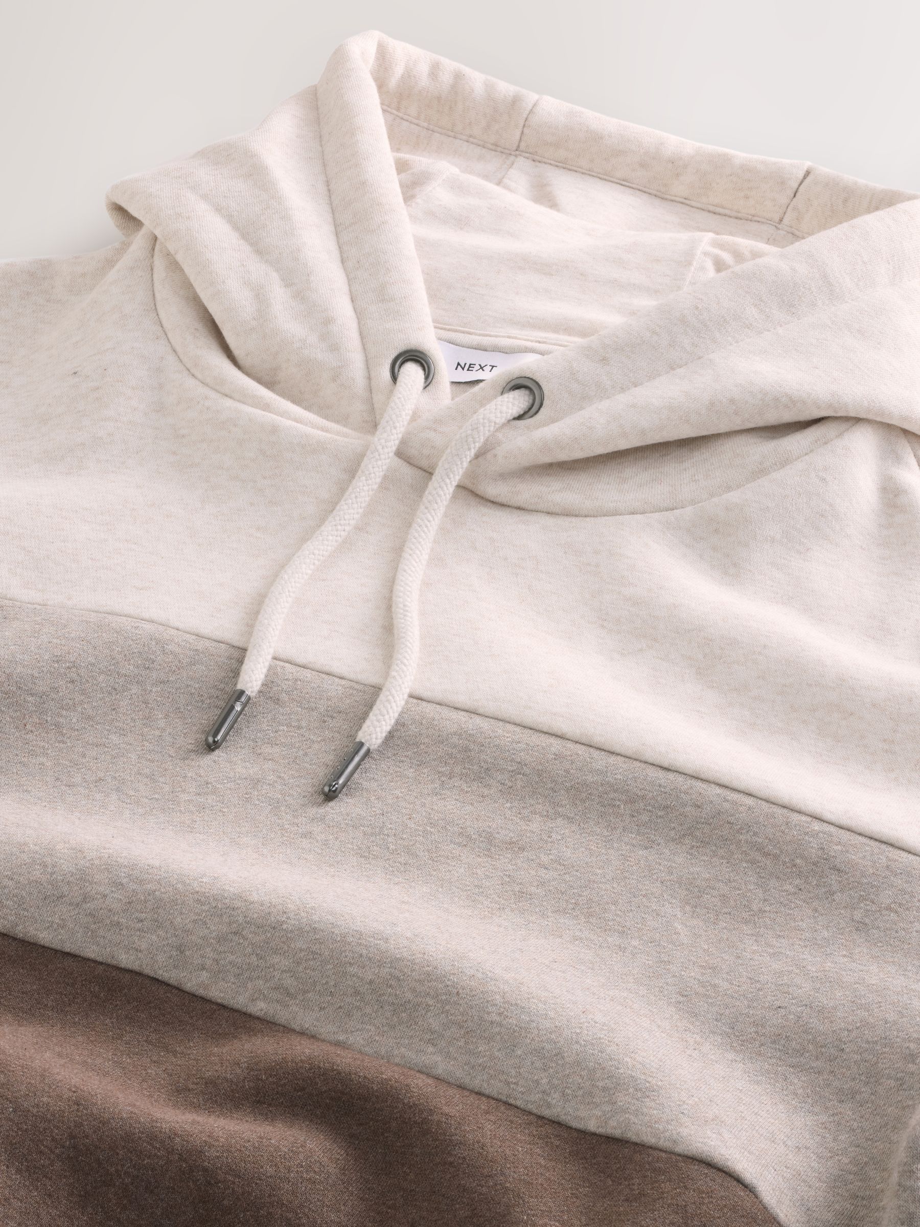 Gemêleerd naturel - Pullover-hoody - Sweatshirt met colourblocking