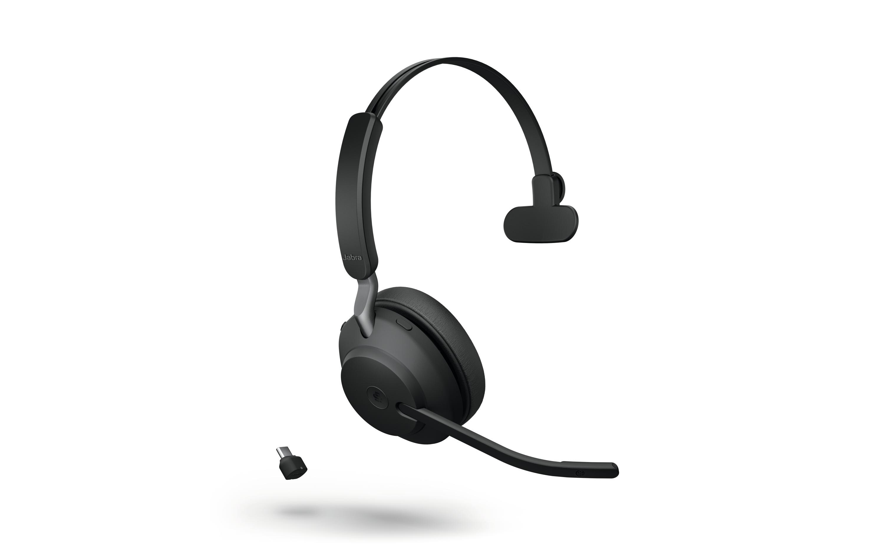 Headset Evolve2 65 Mono MS Schwarz, USB-C<br>Jabra Bluetooth Headset für das Büro, Home Office oder für Unterwegs