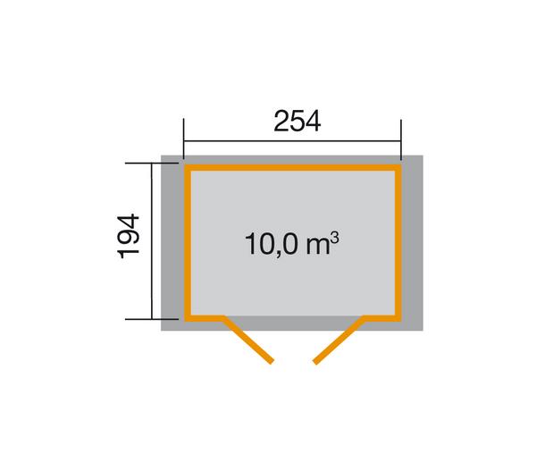 Weka Gartenhaus 316 Gr.3, ca. B290/H221/T217