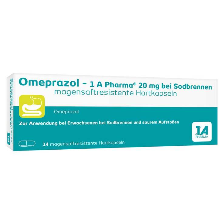 Omeprazol - 1 A Pharma® 20 mg bei Sodbrennen, 14 St