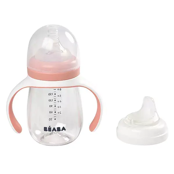 Copo e mamadeira 2 em 1 Béaba, rosa, 210ml