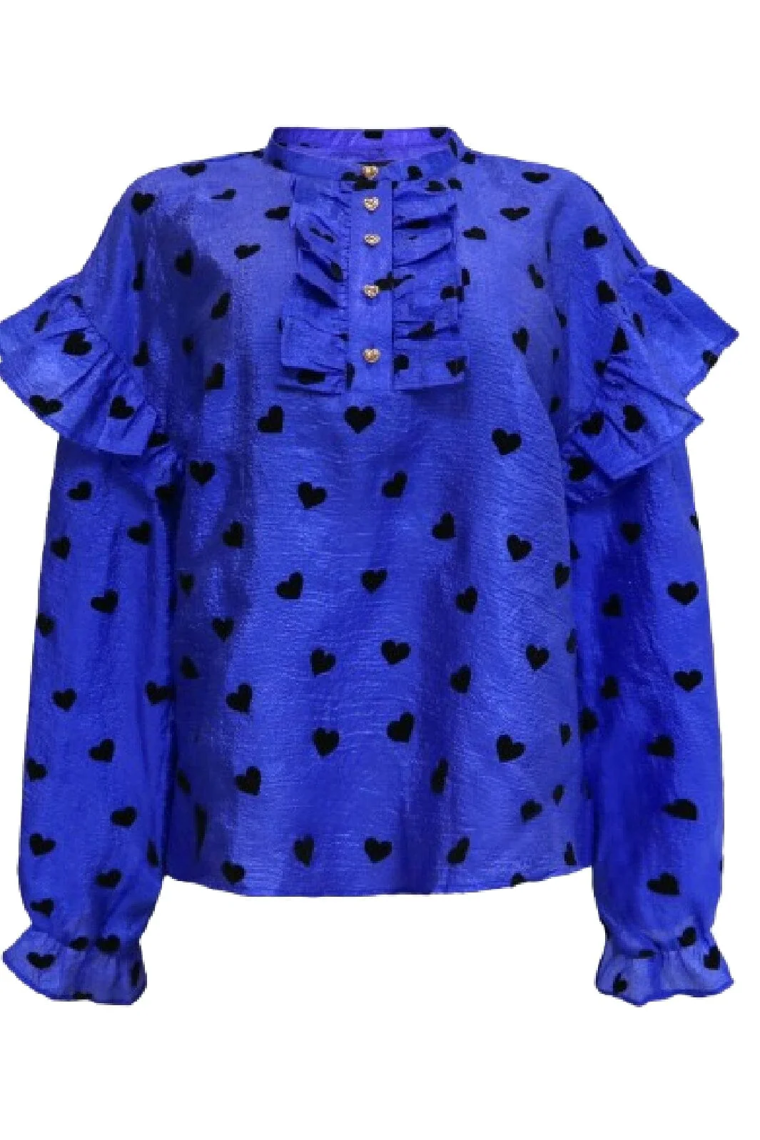 Liberte Tia-Ls-Frill Blouse 22075 cobolt blue black heart